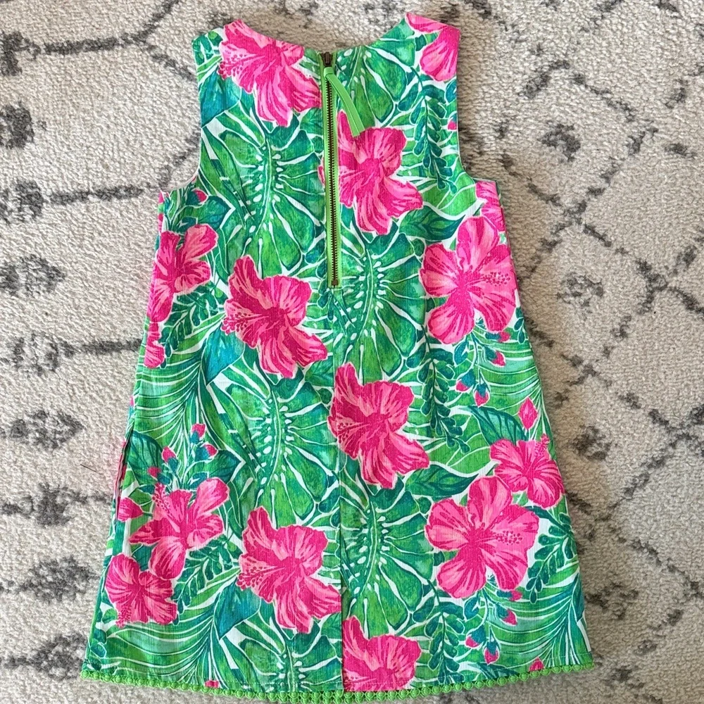 Tommy Bahama Kids Tropical Green and Pink Dress - Picture 3 of 3
